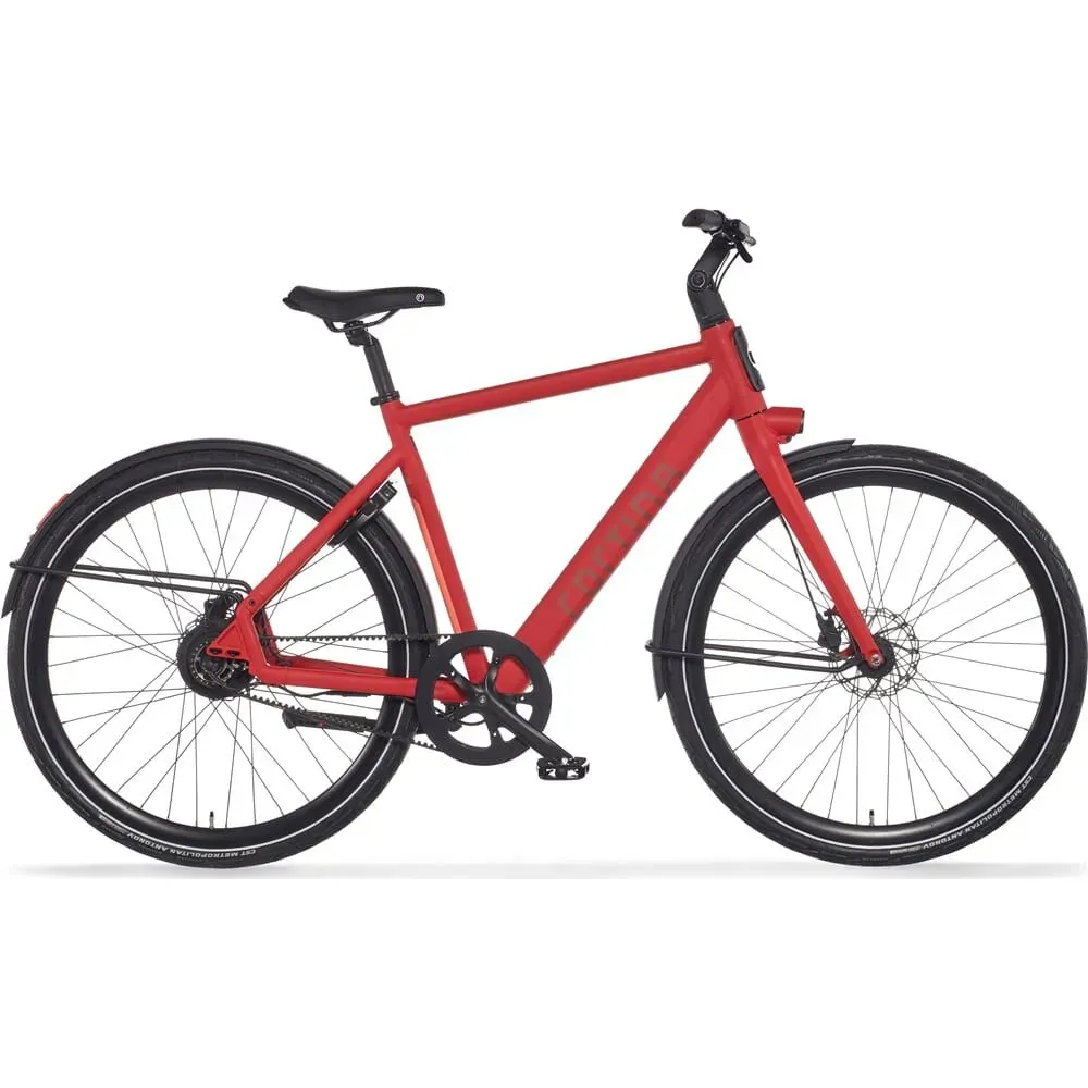 cortina e lett traffic red matt elektrische herenfiets